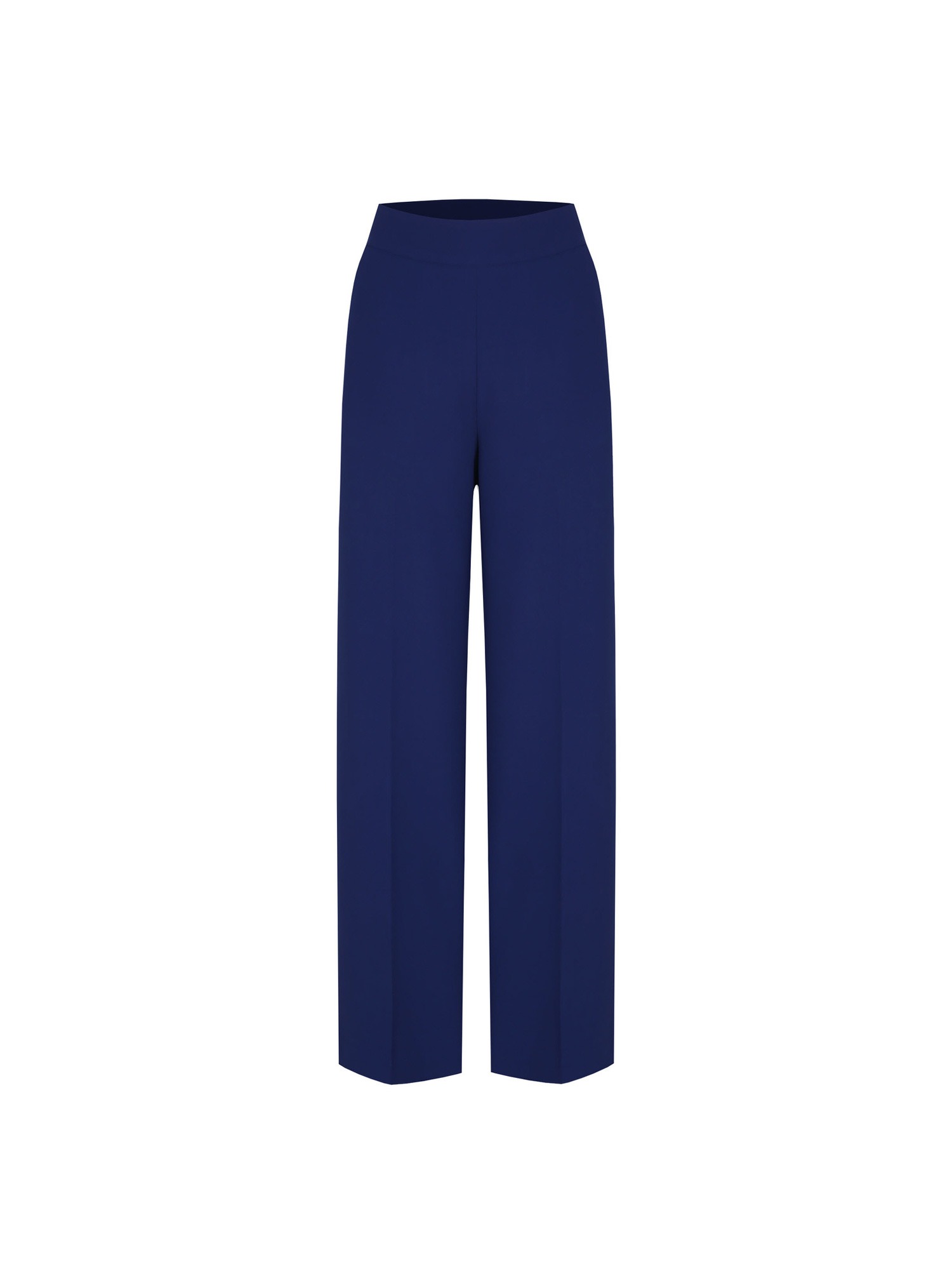 wide straight pants-navy